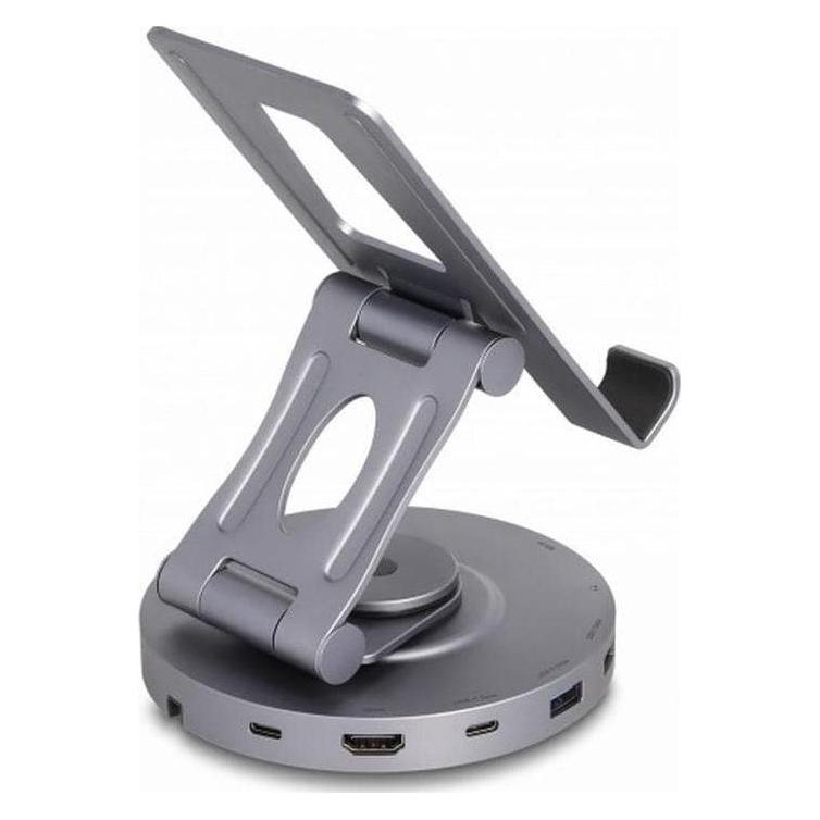 Delock Tablet und Notebook Dockingstation 4K mit integrierter Halterung - HDMI / USB / Hub / SD / Mi (USB-C, 7 Ports) (88017)