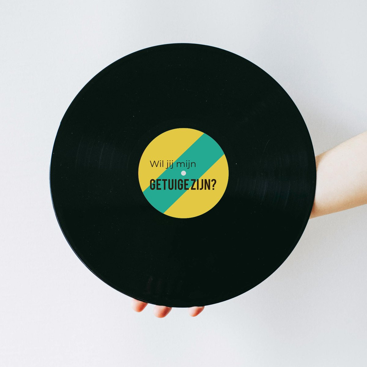 Vinylplaat met Colorful Green Design - Muziek cadeau voor getuigen