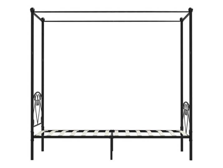 Cadre de lit simple/Lit à baldaquin - sans matelas - noir métal 90x200 cm 563