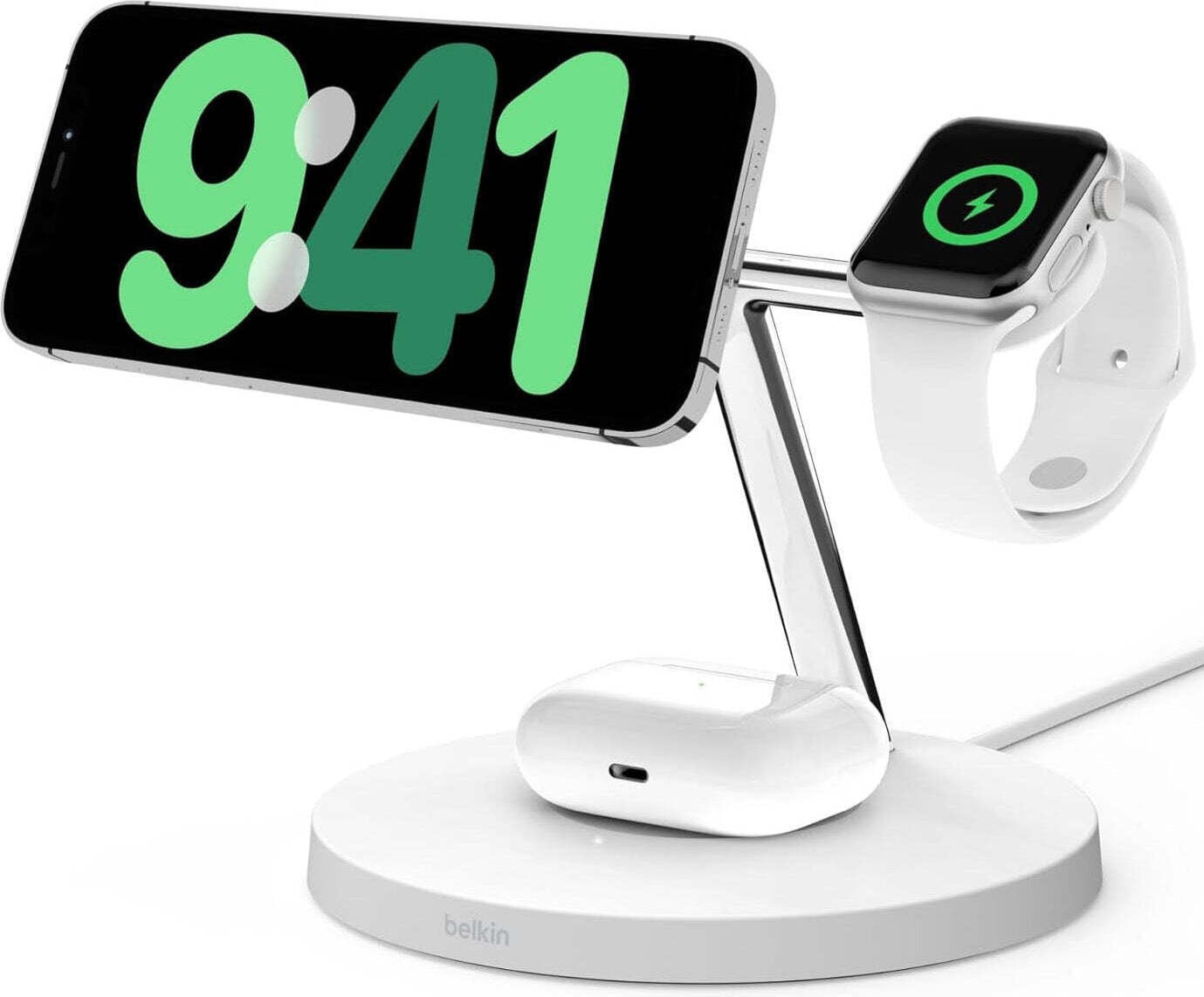 Belkin BOOST CHARGE PRO draadloze 3-in-1 oplader, Qi2, 15W, wit