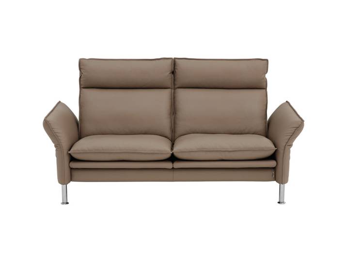 Erpo 2,5-Sitzer Porto, Grau, Metall, Echtleder, Semi-Anilinleder, 176x93x88 cm, Typenauswahl, Fußauswahl, Lederauswahl, Stoffauswahl, Relaxfunktion, Hocker erhältlich, Rücken echt, Wohnzimmer, Sofas & Couches, Sofas, 2-Sitzer Sofas