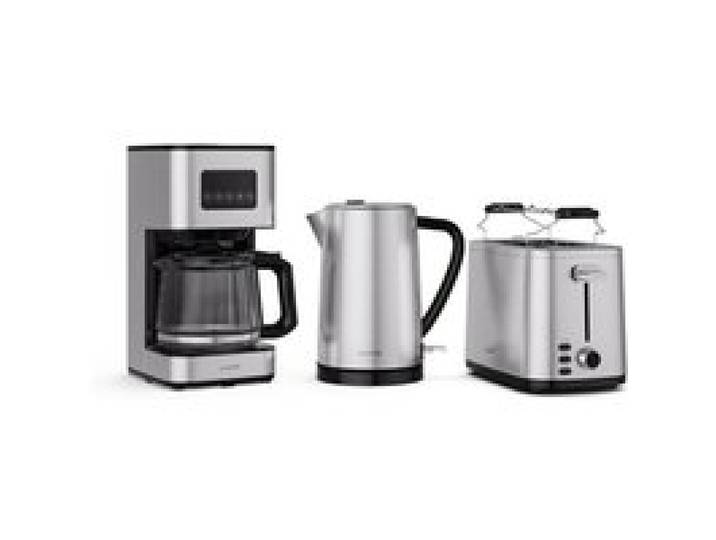 Klarstein Verosteel ensemble petit-déjeuner Grille-pain bouilloire cafetière 12 tasses