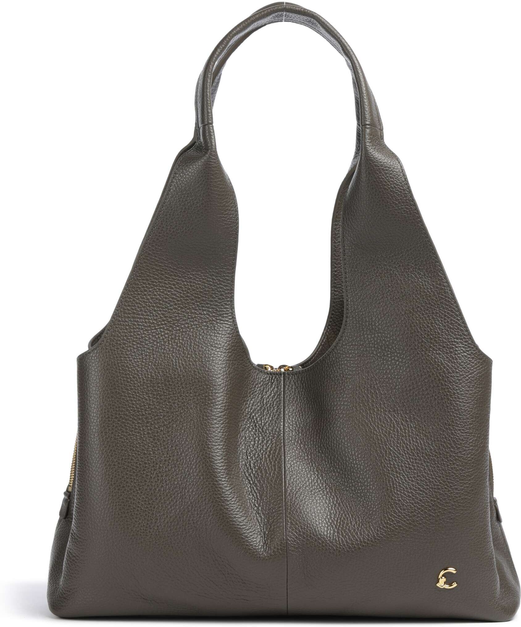 Coccinelle Nell Beuteltasche aus Leder, oliv