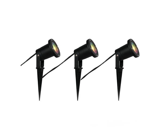 Ensemble de 3 spots à piquer intelligents pour jardin noir avec