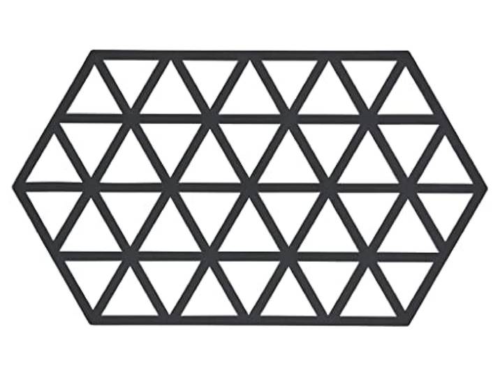 Dessous de Plat Design Triangles Silicone Noir - Grand Modèle