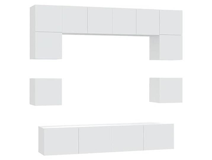 GKHPYURE TV-Möbel-Set, 8-teilig, weiß, Holz, mehrschichtig Wanddesign, praktische Tür, großer Raum, 4 x 60 x 30 x 30 cm, 2 x 80 x 30 x 30 cm, 2 x 30,5 x 30 x 30 cm