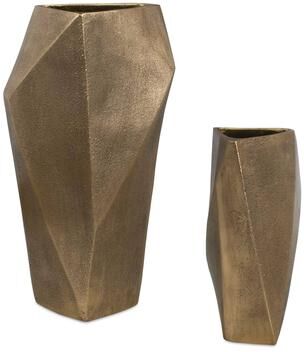 Uttermost GeoForm Indoor-Outdoor Brass Vases (Set of 2)