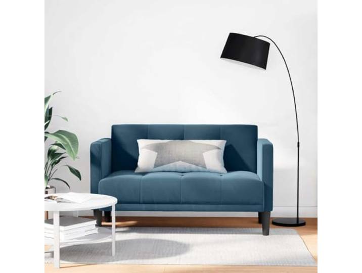 ZQQLVOO Zweisitzer-Sofa Blau 111 cm Samt Weicher Samtstoff, Schaumstoff-Feder-Kombination, Sperrholzrahmen, Stabile Beine, Modernes Design