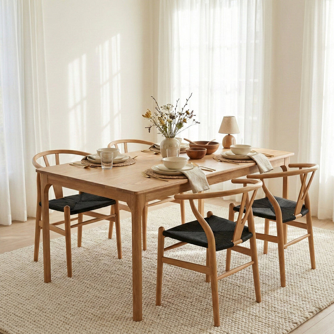 Furnt Aldridge Rectangle Wooden Dining Table - 140cm Oak