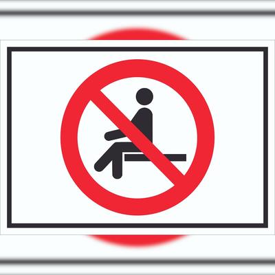 HB-Druck Sitzen verboten Symbol Schild A1 (594x841mm)