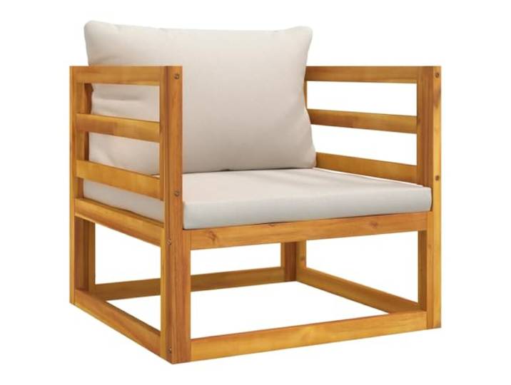 Coespram Gartensessel Holz mit Kissen Akazienholz Lounge Sessel Balkon Bequemer Holzstuhl aus geöltem Akazien-Massivholz inklusive dickem Sitzkissen und Rückenkissen für Terrassen und Innenräume.