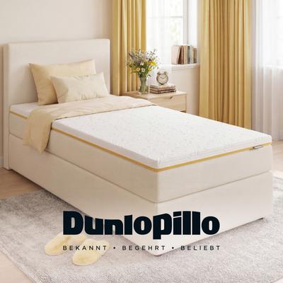 Topper DUNLOPILLO "Elements, Premium Viscotopper 90x200 & 140x200 cm & weitere Größen", weiß, B:140cm H:7cm L:200cm, Viscoschaum, Topper, Matratzentopper Made in EU Geeignet für Boxspringbetten