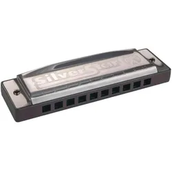 Hohner Silver Star B-Dur (Bb) (Mundharmonika, Diatonisch), Blasinstrumente, Silber