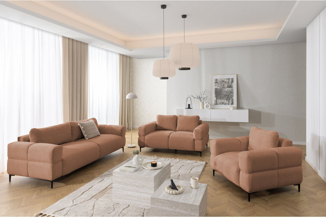 S-Style Furniture Cardea 3 Piece Standard Living Room Set Red 3