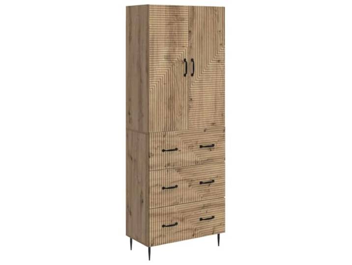 Set mit 2 Schränken, 66 x 34,5 x 90 cm, Holz, Eiche handwerklich Verstellbare Einlegeböden, 3 Schubladen, individuell anpassbare Fächer, freistehend, Mehrzwecknutzung, pflegeleicht