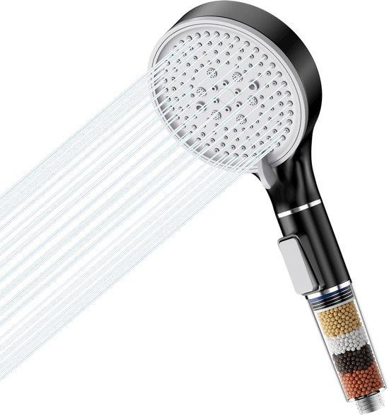 Benza Ibenzoa handdouche van ABS met 5 verstelbare straalstanden, siliconen nozzles en mineraalsteenfilter