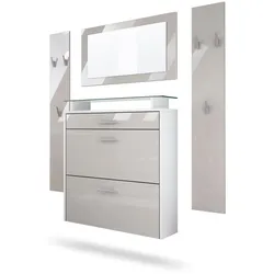 GARDEROBE Malea Front in Sandgrau Hochglanz