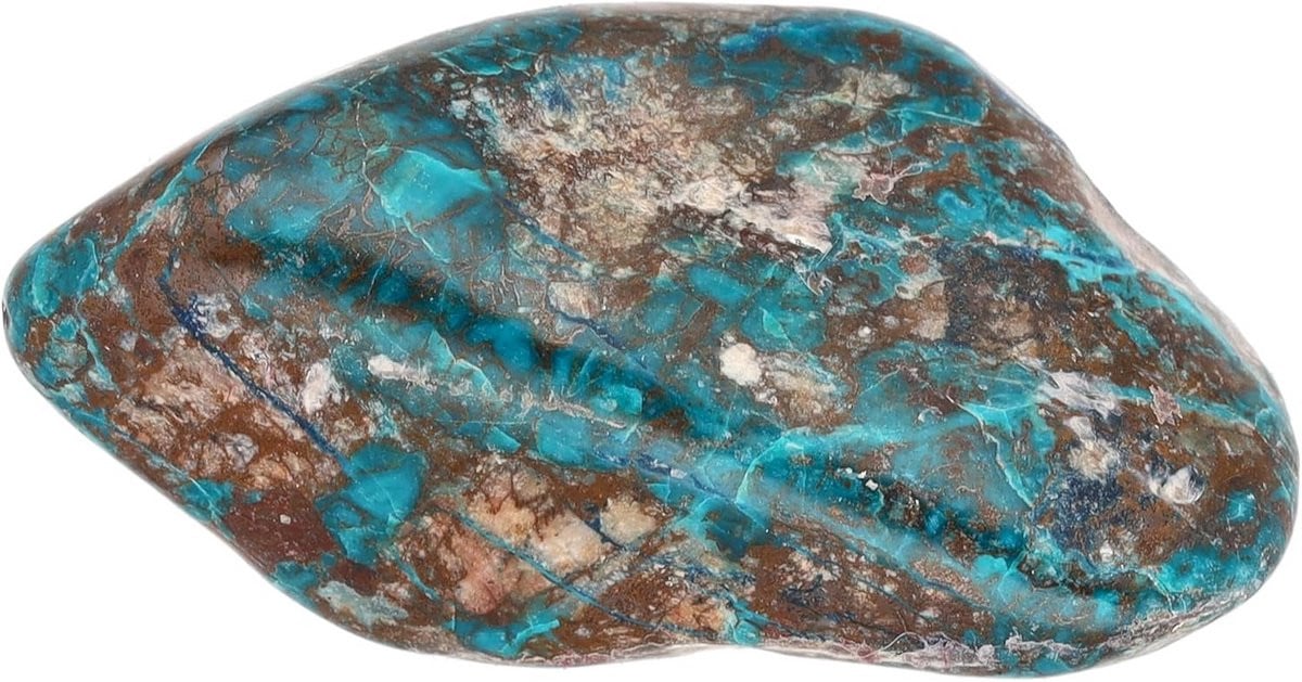 Gepolijste Chrysocolla Trommelsteen voor Meditatie en Chakra Werk