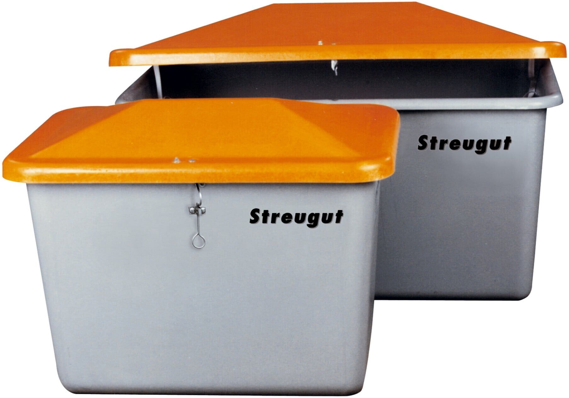 CEMO Streugutbox 1100 Liter ohne Entnahme grau/orange (7435)