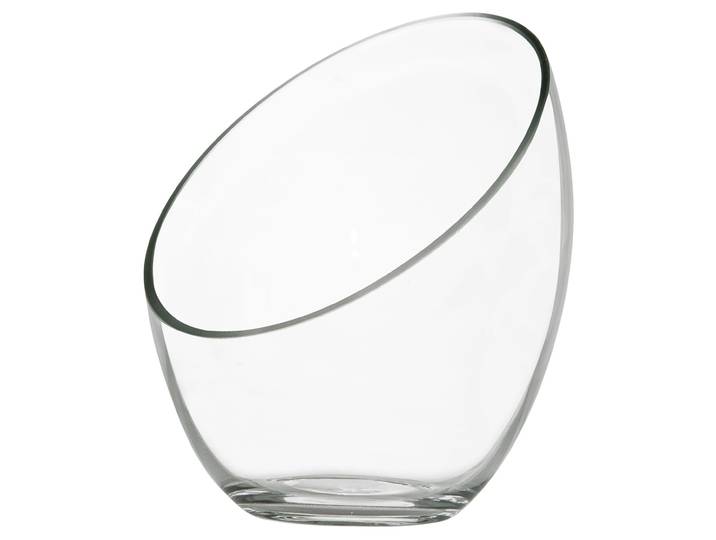 Kerzenhalter aus Glas, Windlicht in extravaganter Form, transparent, Ø 16 x H 18 cm