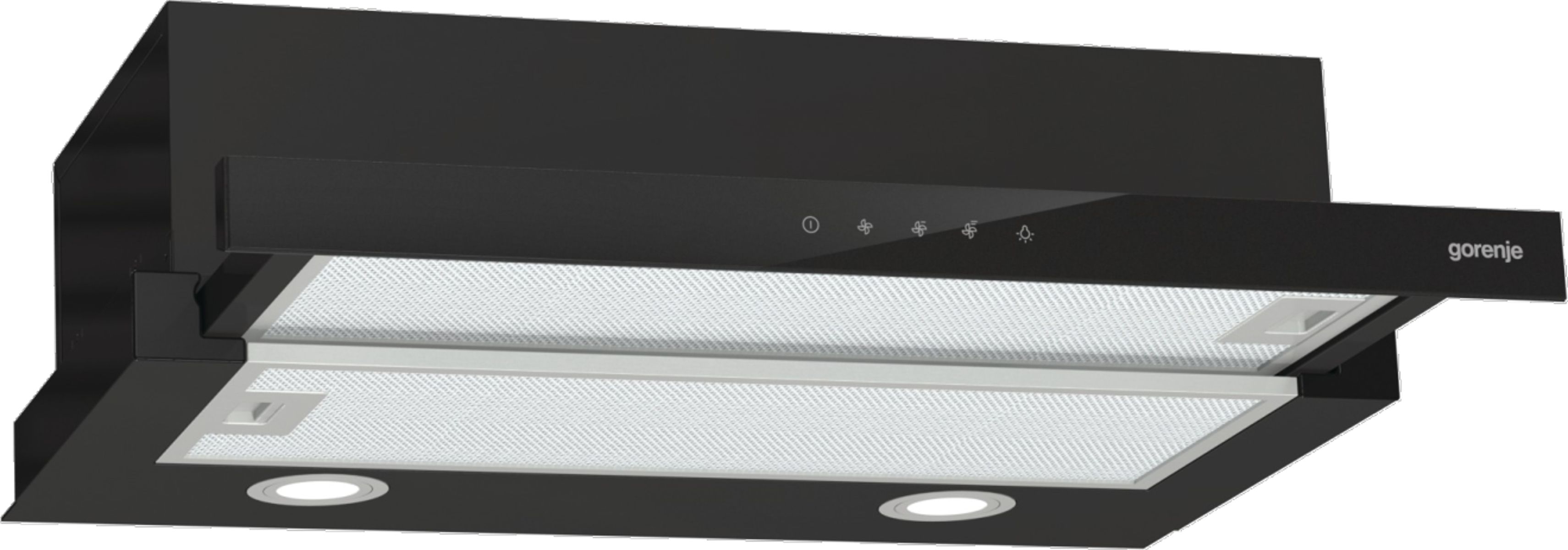 Gorenje TH64E4BG Abluft/Umluft Dunstabzugshaube/Esse Flachschirmhaube 60 cm (Schwarz) 735445