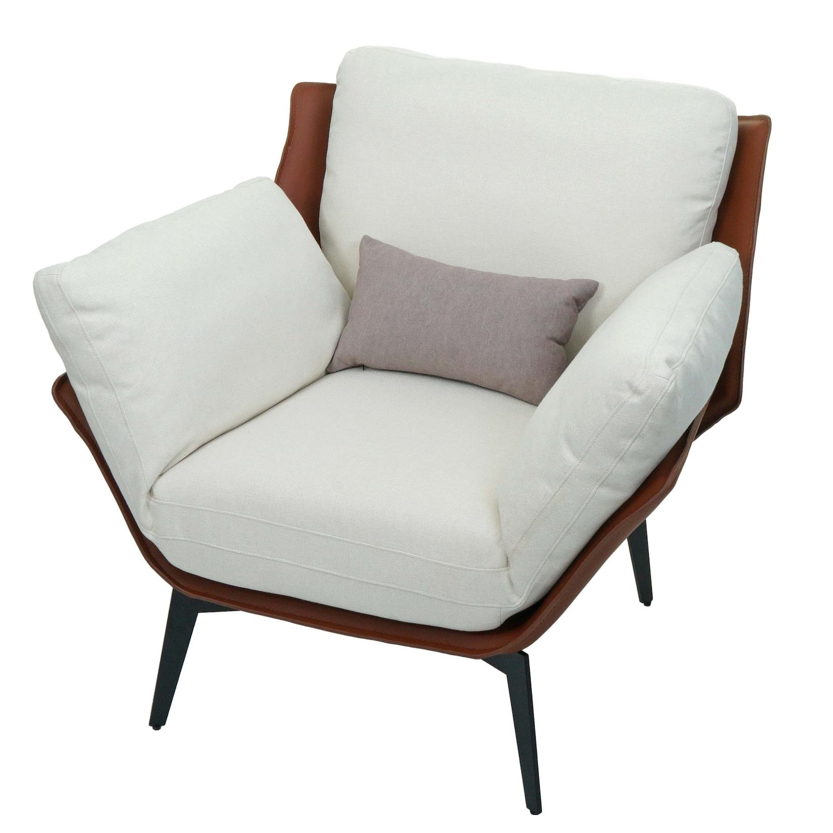 Sessel MCW-L82, Lounge-Sessel Cocktailsessel Polstersessel Relaxsessel, Kunstleder Stoff/Textil Metall ~ dunkelbraun