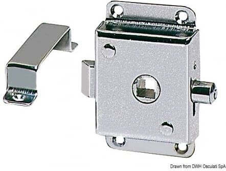 Osculati Serratura per W.C con levetta per blocco Serratura per WC ottone cromato 70x45 mm