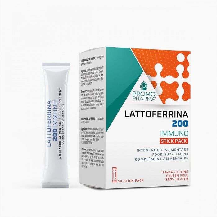 PROMOPHARMA SpA Lattoferrina 200 Immuno - Integratore per il Sistema Immunitario - 30 Stickpack