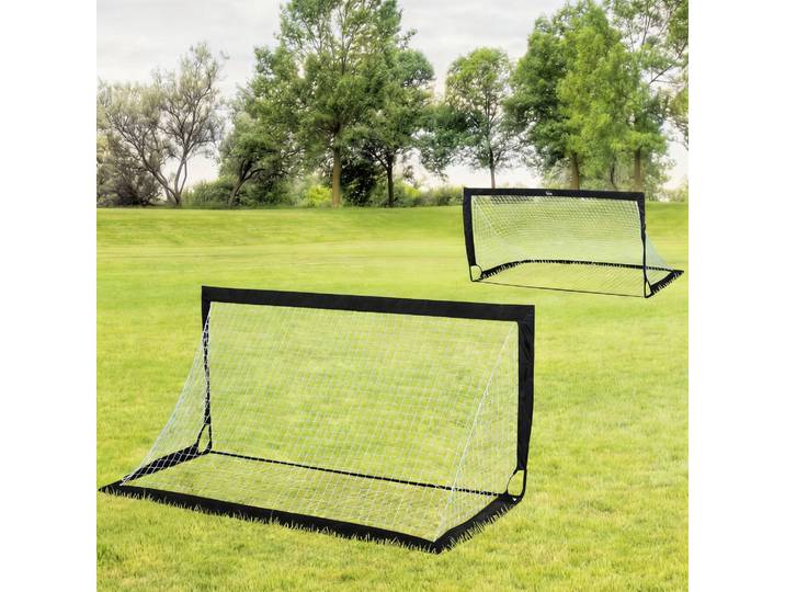 HOMCOM Lot de 2 Buts de Foot Portables 183x90cm Noir Blanc