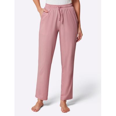 Schlafhose WÄSCHEPUR, Damen, Gr. 44/46, Normalgrößen, lila (hortensie), 100% Baumwolle, unifarben, Hosen Schlafhose