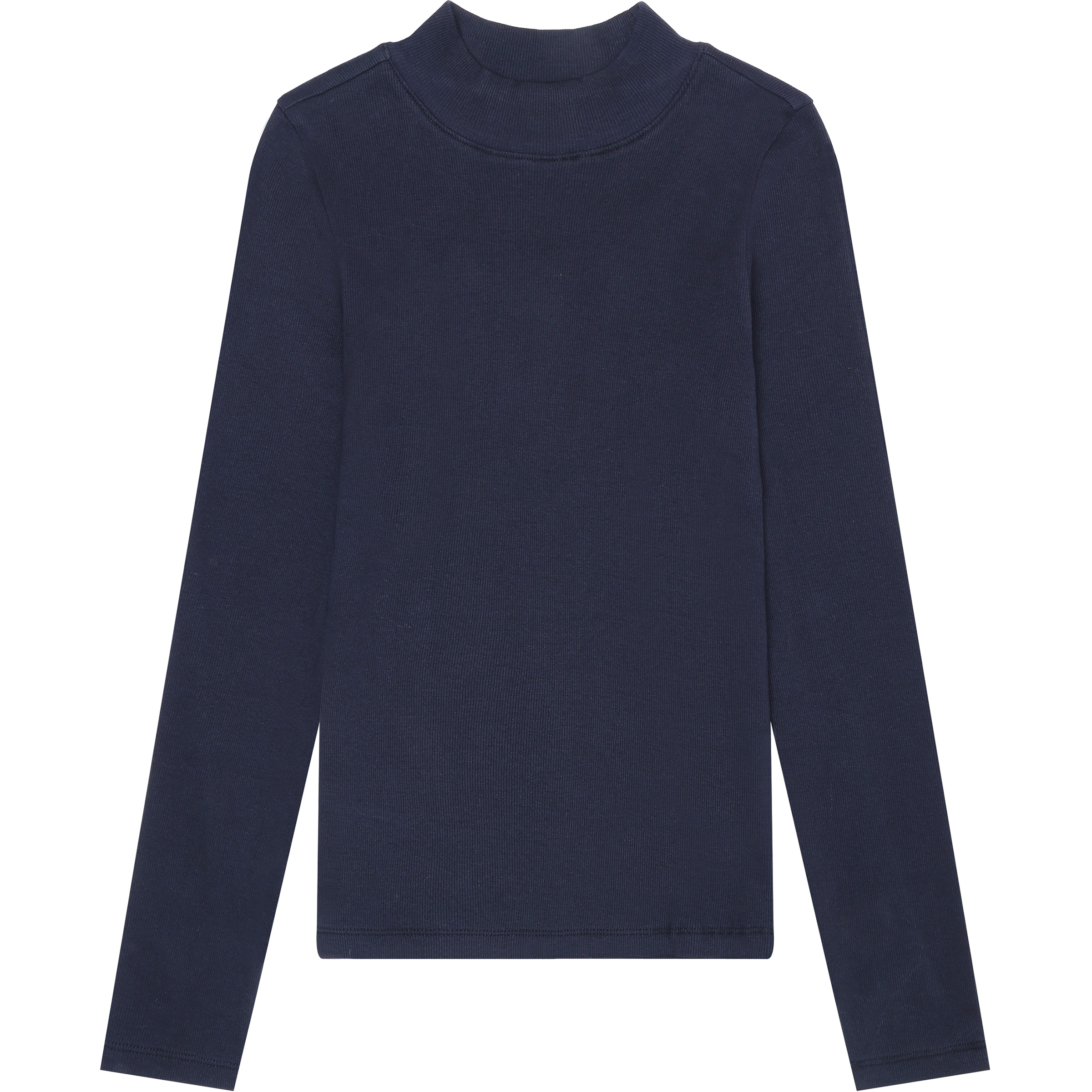 KnowledgeCotton Apparel Rib High Neck Damen Longsleeves blau Größe S Lifestyle Hautfreundlich