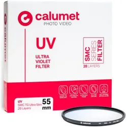 Calumet Filtr UV SMC TG 55 mm Ultra Slim 28 Layers (55 mm, UV-Filter), Objektivfilter, Transparent