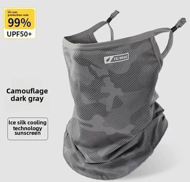The Handy Homestead Cooling Ice Silk Cycling Face Mask UV Protection Face Cover dark Grey