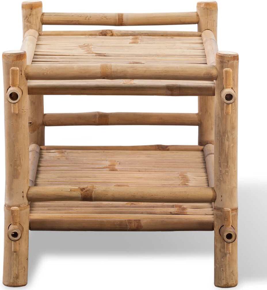 vidaXL Étagère à chaussures 2 niveaux Bambou