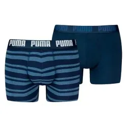 Puma 2P Heritage Stripe Boxer Jeansblau Baumwolle Medium Herren