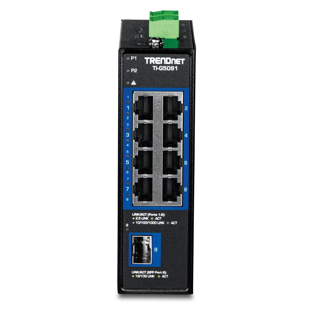 Trendnet 9-PORT INDUSTRIAL 2.5G DIN-RAIL (9 Ports) (TI-G5091)