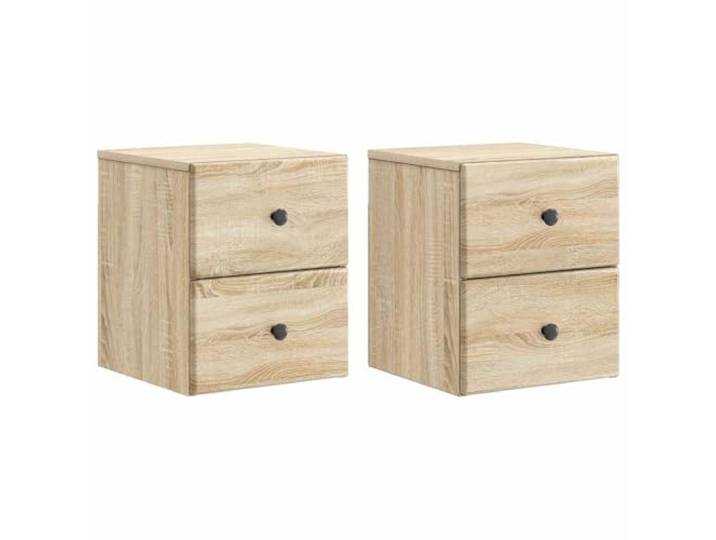 KDVXBCQJH 2er Set Wandnachttisch Sonoma-Eiche 34,5x33x40 cm Platzsparender Hängenachttisch 2er Set für das Schlafzimmer mit Schublade und offenem Fach.
