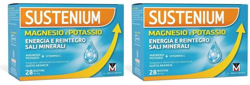 Sustenium Magnesio e Potassio BIPACCO Integratore Sali Minerali 2x28 Bustine