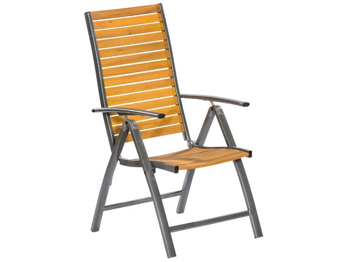 Gartensessel MERXX Santorin , braun, B:54cm H:109cm T:65cm, Sessel, Gartensessel, Akazienholz/Aluminium, klappbar, braun