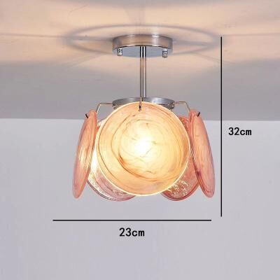 Inspired Living Italian Red Cloud Glass Pendant Lights Designer Ceiling Lamp For Dining Room & Home Interior 23cm natural Light brass Metal