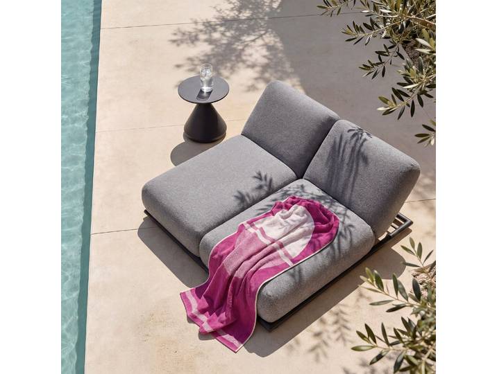 HABITAT - Table basse de jardin en aluminium - 50 cm - Gris anthracite - Maripa
