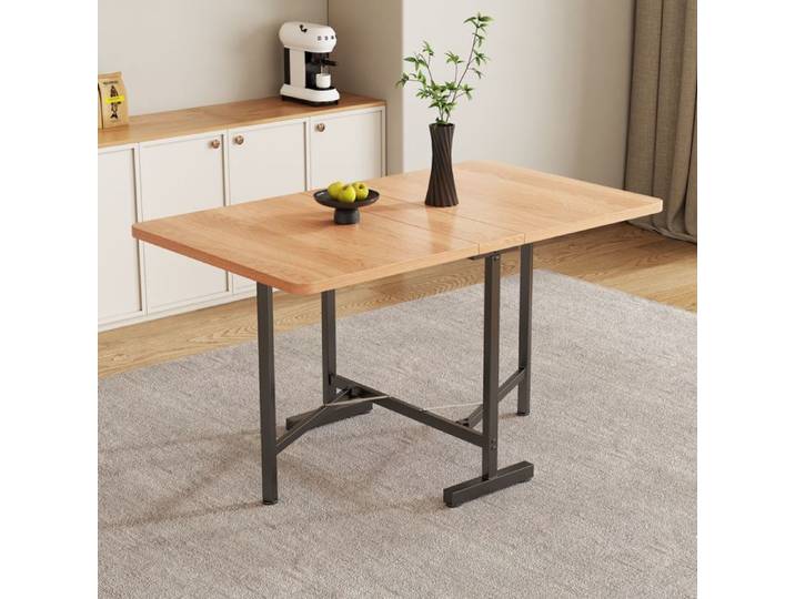 Table à Manger Extensible (120x80x75cm) - Table de Salle à Manger Pliable - Style Moderne - Couleur Naturelle