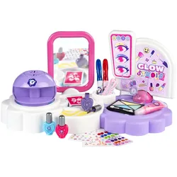Smoby Glam Me Up Kinderkosmetik 3-in-1 Glow Station mit Nageltrockner, Make-up und Tattoos
