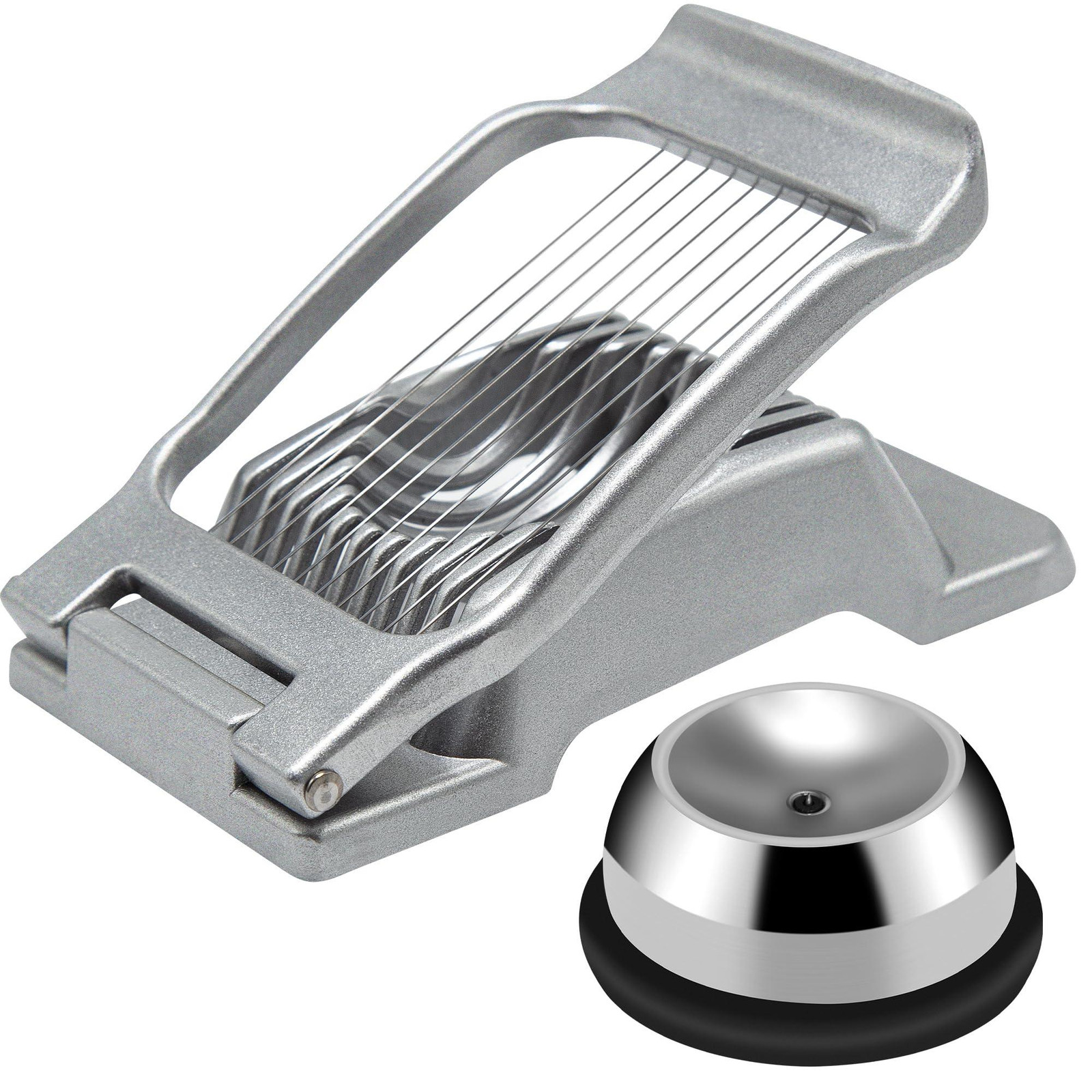 Solidchoice Eiersnijder met eierprikker van aluminium en roestvrij staal, vaatwasserbestendig
