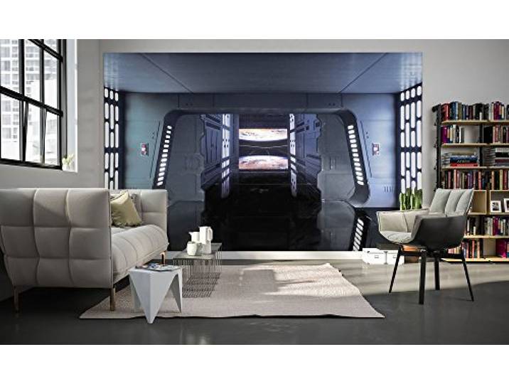 Komar Star Wars Vlies Fototapete DEATH STAR FLOOR 400 x 250 cm Kinderzimmer, Tapete, Wand Dekoration, Todesstern 029-DVD4 Bunt