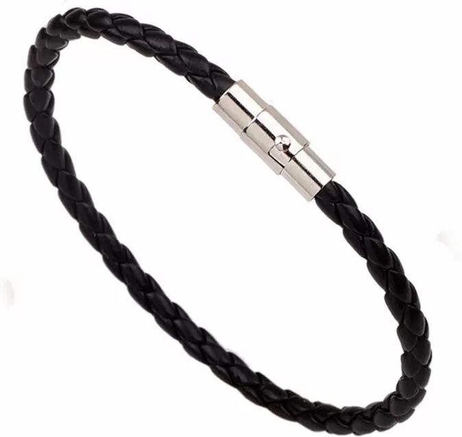 INF Schwarzes Lederarmband mit Magnetverschluss