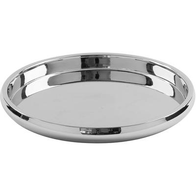 Tablett FINK "APOLLO", silber (silberfarben), H:4cm Ø:33cm, Edelstahl, Tabletts, hochglänzend, Ø 33 cm