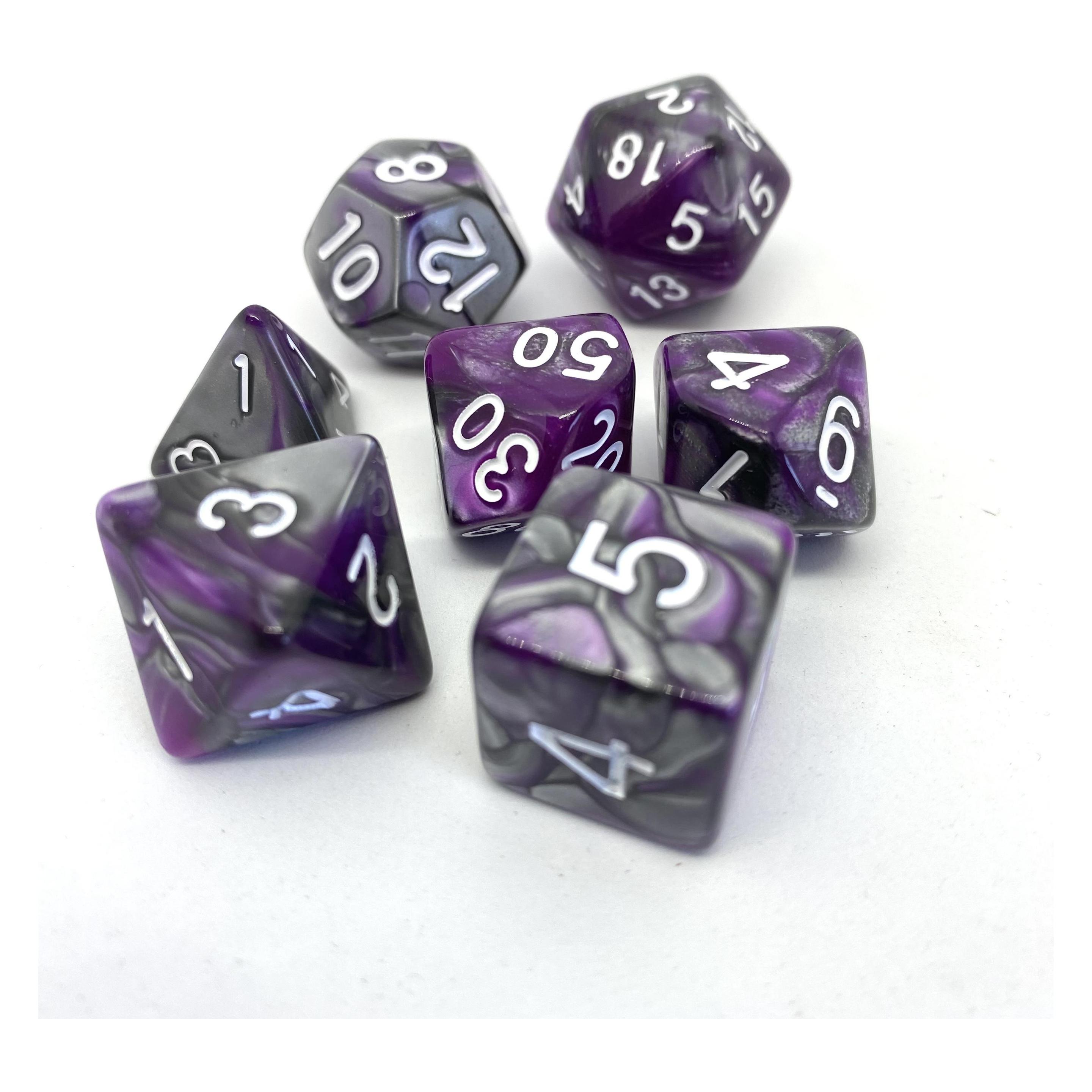 Dice4friends Würfelset Confetti: Racing Purple (7) (DIC70772)
