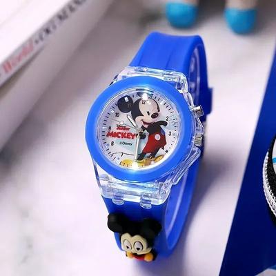 Uplift Essentials Childrens Flashing Cartoon Figure Watch With Luminous Strap blue Mickey