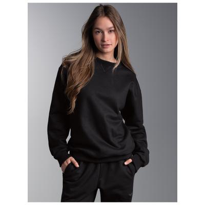 Sweatshirt TRIGEMA "TRIGEMA Basic Sweatshirt mit weicher Innenseite", Damen, Gr. XL, schwarz, Sweatware, 70% Baumwolle, 30% Polyester, Basic, Rundhals, Sweatshirts Sweatshirt
